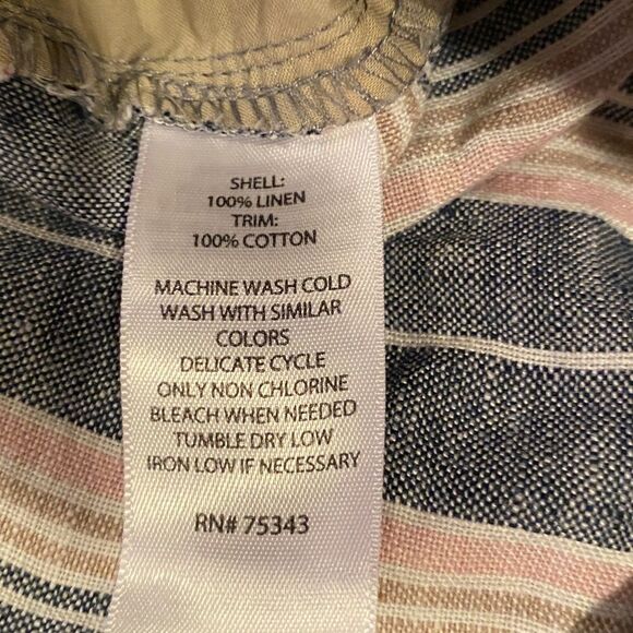 St Tropez 100% Linen Shorts Size 6 Stripe - Picture 3 of 10